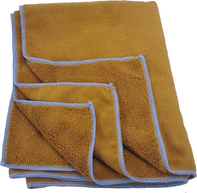 Large Microfiber Pet Towel – Super Absorbent Bath & Drying Towel for Dogs, Cats (24 x 39 in. & 6.5 Sq Ft, Golden Brown)