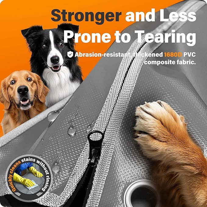 Dog Crate Cover 42 Inch Heavy-Duty Insulated & Breathable – Dog Kennel Cover for 42’’L×28’’W×30’’H Wire Crates. Adjustable Light & Ventilation, Anxiety Relief Design, Gray (Cover Only