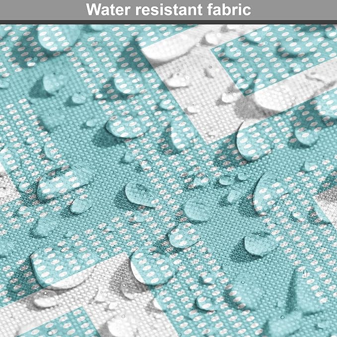 Lunarable Geometric Dog Crate Cover, Nested Diagonal Squares with Tiny Polka Dots Symmetric Repetition, Easy to Use Pet Kennel Cover for Medium Large Dogs, 48 Inch, White and Pale Teal