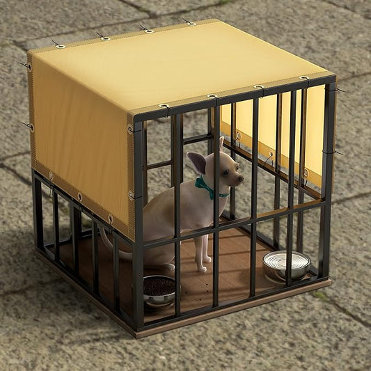 ColourTree 3' x 15' Beige Custom Size Waterproof Shade Cloth with Grommets - 90% Sunblock, Durable Mesh Fabric Tarp for Dog Kennel Cover, Fence Privacy Screen, Greenhouse, Coop & Pet Playpen