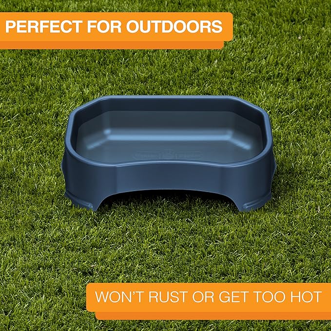 Neater Pet Brands Large Water Bowl for Dogs, Outdoor Dog Water Bowl (1.25 Gallon Extra-Large Capacity), Big Trough Style Food Dish for Indoors or Outside, No Spill Large Dog Bowls, Dark Blue