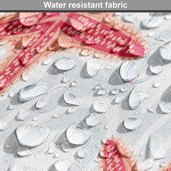 Lunarable Starfish Dog Crate Cover, Tropical Ocean with Sea Bubbles on Wavy Spiral Backdrop, Easy to Use Pet Kennel Cover for Medium Large Dogs, 48 Inch, Dark Coral Salmon