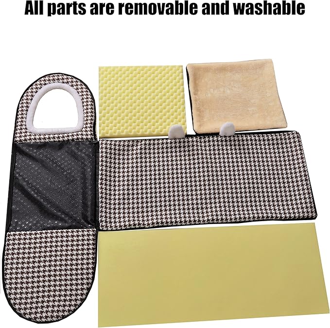 Dog Bed,2 Ways to Use,Indoor Pet House with Fluffy Mat,Removable and Washable Cover,Non-Slip Bottom,for Large Dogs(XL Brown Cranes)