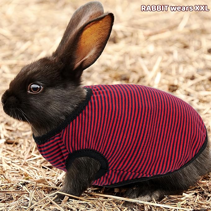 Guinea Pig Clothes - 2 Pack Cute Small Animal Vest Clothes for Rat Rabbit Chinchilla Ferret Kitten Chihuahua - Soft Breathable T-Shirt Pet Costume