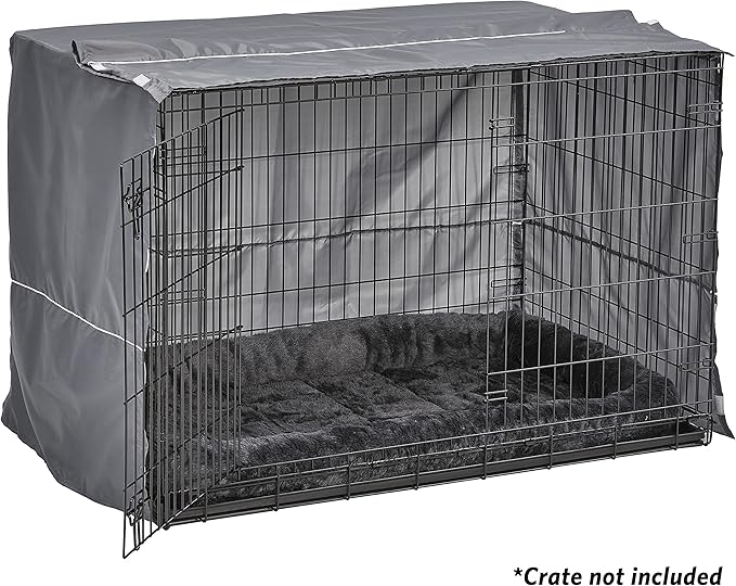 New World Dog Crate Comfort Kit by, Matching Dog Crate Cover & Dog Bed to Make Your Dogs Crate Their Home, Compatible with Midwest Homes for Pets & New World Dog Crates, Fits 48-Inch Dog Crate, Gray