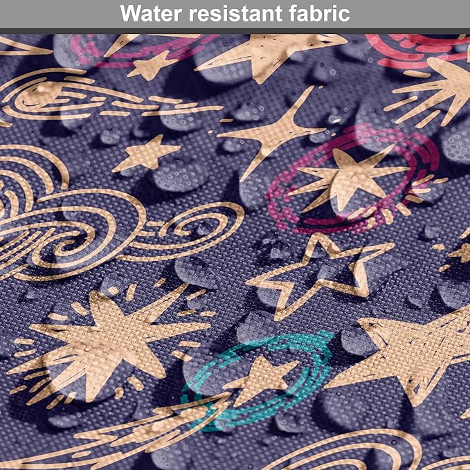 Lunarable Hipster Dog Crate Cover, Hand Drawn Starry Scene of Constellation Crescent Space-Themed Layout, Easy to Use Pet Kennel Cover for Cats & Medium Dogs, 30 Inch, Navy Blue and Multicolor