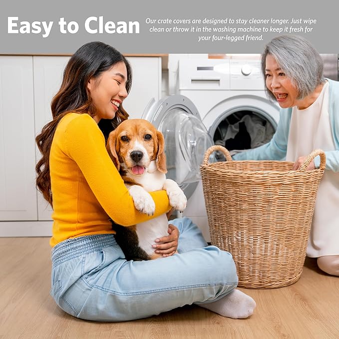 MidWest Homes for Pets Dog Crate Cover, Privacy Dog Crate Cover Fits Midwest Dog Crates, Crate Cover Only, Machine Wash & Dry, Black, 30-Inch