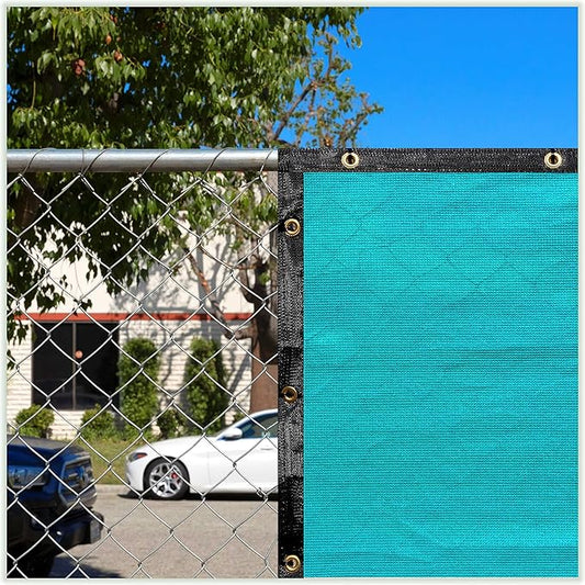 ColourTree 4' x 22' Turquoise Custom Size Shade Cloth with Grommets - 90% Sunblock, Durable Mesh Fabric Tarp for Dog Kennel Cover, Fence Privacy Screen, Greenhouse, Chicken Coop & Pet Playpen