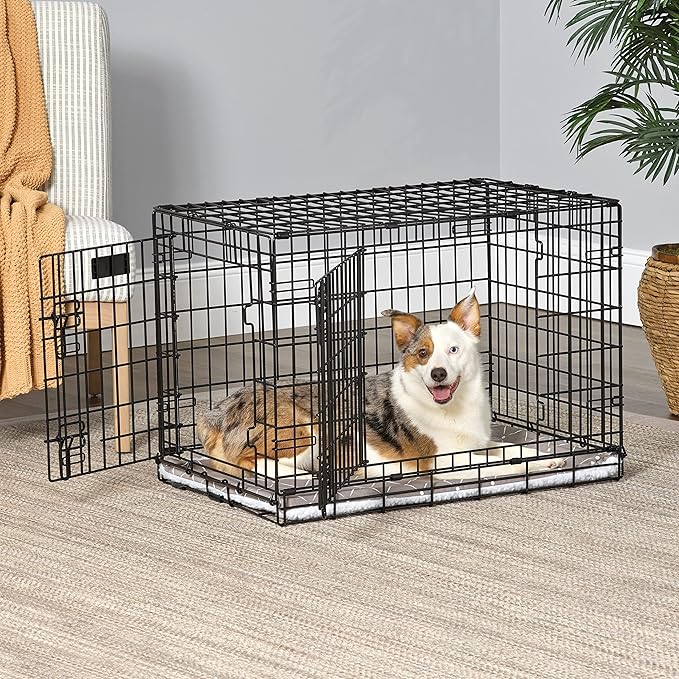 MidWest Homes for Pets Midwest Quiet Time Reversible Crate Pan Cover 30' Mushroom Diamond/Fleece