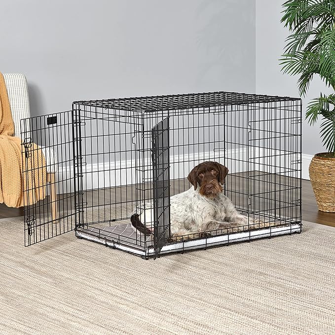 MidWest Homes for Pets Quiet Time Reversible Crate Pan Cover 42' Mushroom Diamond/Fleece