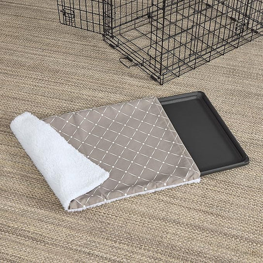 MidWest Homes for Pets Quiet Time Reversible Crate Pan Cover 48' Mushroom Diamond/Fleece