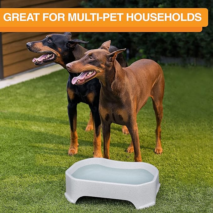 Neater Pet Brands Large Water Bowl for Dogs, Outdoor Dog Water Bowl (1.25 Gallon Extra-Large Capacity), Big Trough Style Food Dish for Indoors or Outside, No Spill Large Dog Bowls, Vanilla Bean