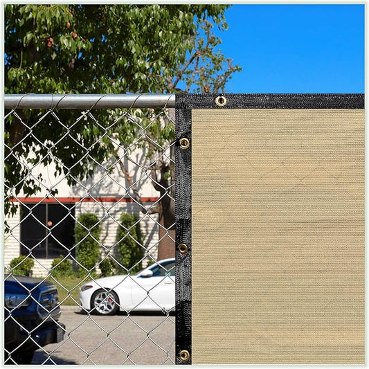 ColourTree 4' x 22' SandBeige Custom Size Shade Cloth with Grommets - 90% Sunblock, Durable Mesh Fabric Tarp for Dog Kennel Cover, Fence Privacy Screen, Greenhouse, Chicken Coop & Pet Playpen