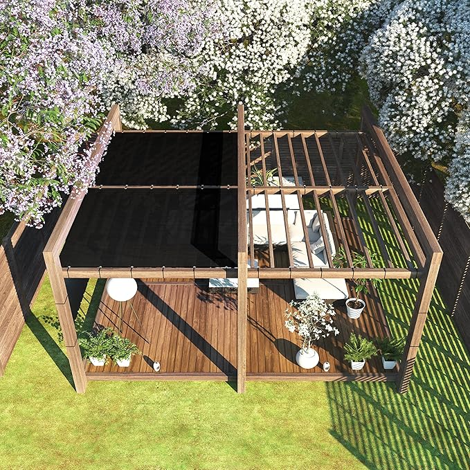 ColourTree 2' x 11' Black Custom Size Shade Cloth with Grommets - 90% Sunblock, Durable Mesh Fabric Tarp for Dog Kennel Cover, Fence Privacy Screen, Greenhouse, Chicken Coop & Pet Playpen