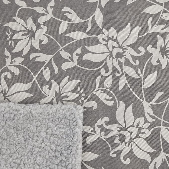 MidWest Homes for Pets Midwest Quiet Time Reversible Dog Crate Pan Cover, Fits Dog Crate Pans, 48" Gray Floral/Fleece, Pan Cover Only