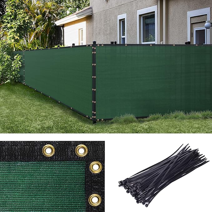 ColourTree 10' x 23' Green Custom Size Shade Cloth with Grommets - 90% Sunblock, Durable Mesh Fabric Tarp for Dog Kennel Cover, Fence Privacy Screen, Greenhouse, Chicken Coop & Pet Playpen