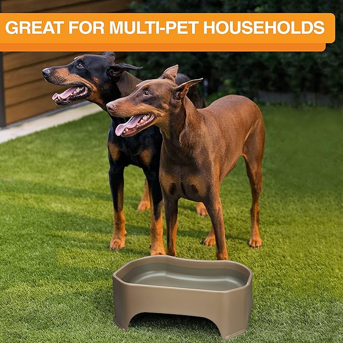 Neater Pet Brands Extra Large Water Bowl for Dogs, Outdoor Dog Water Bowl (2.25 Gallon Extra-Large Capacity), Big Trough Style Food Dish for Indoors or Outside, No Spill Large Dog Bowls, Champagne