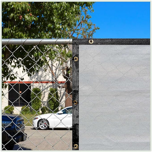 ColourTree 5' x 15' Grey Custom Size Shade Cloth with Grommets - 90% Sunblock, Durable Mesh Fabric Tarp for Dog Kennel Cover, Fence Privacy Screen, Greenhouse, Chicken Coop & Pet Playpen
