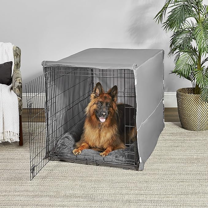 New World Pet Products New World Double Door Dog Crate Kit Includes One Two-Door Crate, Matching Gray Bed & Gray Crate Cover, 48-Inch Kit Ideal for X-Large Dog Breeds