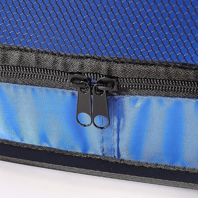 Beatrice Home Fashions Portable, Collapsible, Pop Up Kennel Travel Cat and Dog Crate, 32.5" L x 19.5" W x 19.5" H, Blue