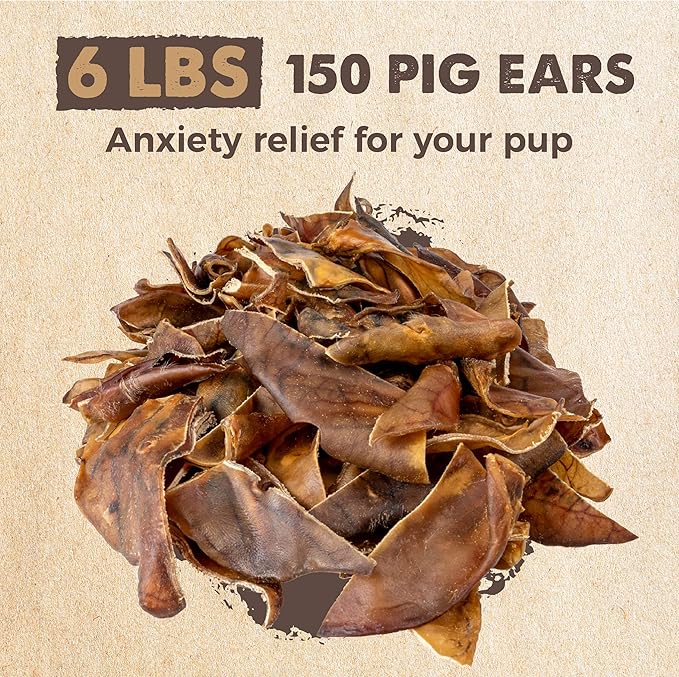 Mighty Paw Half Pig Ears for Dogs - All Natural Single Ingredient Natural Dog Ear Treat - Better Than Rawhide Snacks for Puppies - A Better Treat Dog Bone Alternative for Medium and Large Dogs