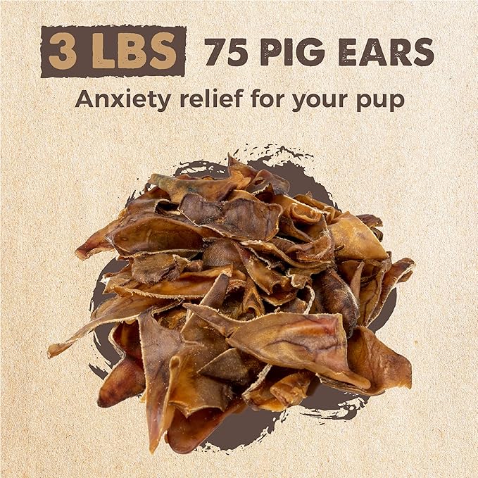 Mighty Paw Half Pig Ears for Dogs - All Natural Single Ingredient Pig Ear Treat - Better Than Rawhide Snacks for Puppies and Large Dogs - A Better Treat Dog Will Love - Dog Toys Compatible Chews