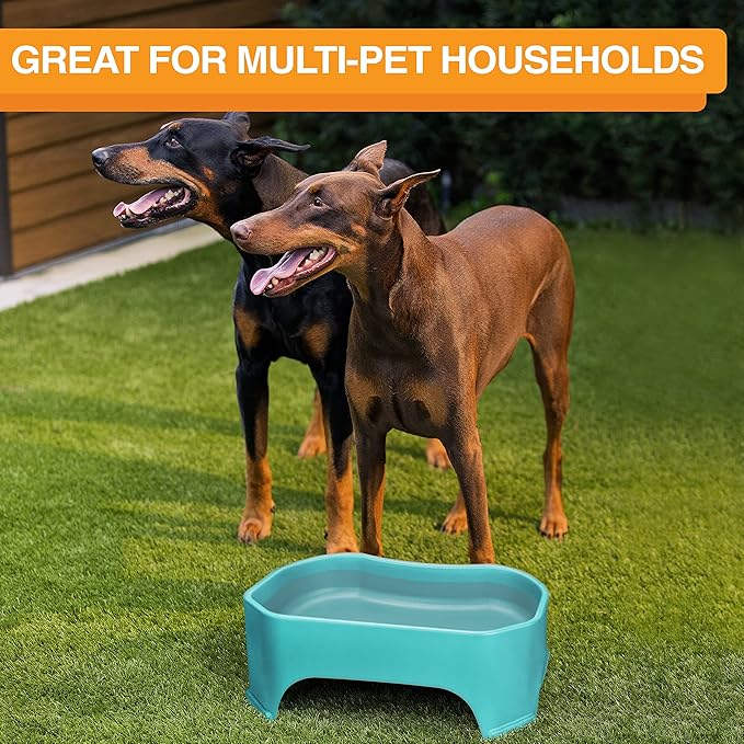 Neater Pet Brands Extra Large Water Bowl for Dogs, Outdoor Dog Water Bowl (2.25 Gallon Extra-Large Capacity), Big Trough Style Food Dish for Indoors or Outside, No Spill Large Dog Bowls, Aquamarine