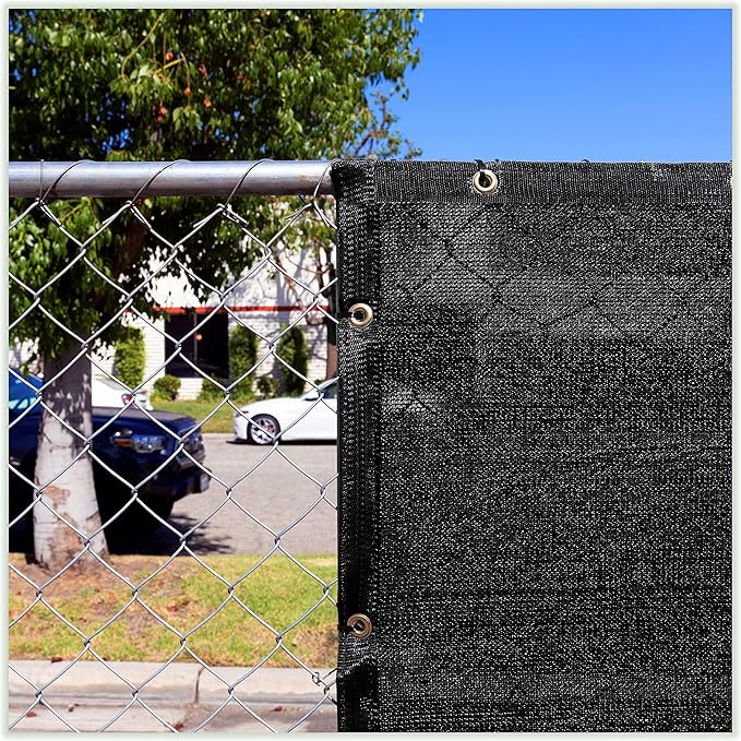 ColourTree 9' x 10' Black Custom Size Shade Cloth with Grommets - 90% Sunblock, Durable Mesh Fabric Tarp for Dog Kennel Cover, Fence Privacy Screen, Greenhouse, Chicken Coop & Pet Playpen