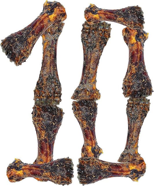 Liver Coated Dog Bones for Aggressive Chewers, Chew Bones for Large Dogs, Beef Shin Large Dog Bones for Medium Dogs, Long Lasting Dog Bones, Dog Chew Bones, 10 Pack