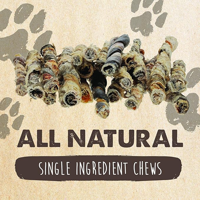 Mighty Paw Naturals Fish Skin Dog Treats | 100% Natural Dried Fish Dog Treats. Tilapia Skin Fish Chews Dog Snacks. Omega-3 Ocean Chews for Dogs, Fish Skin Chews for Dog