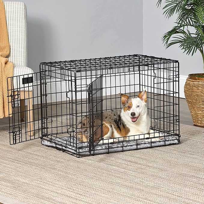 MidWest Homes for Pets Quiet Time Reversible Crate Pan Cover 30' Gray Floral/Fleece