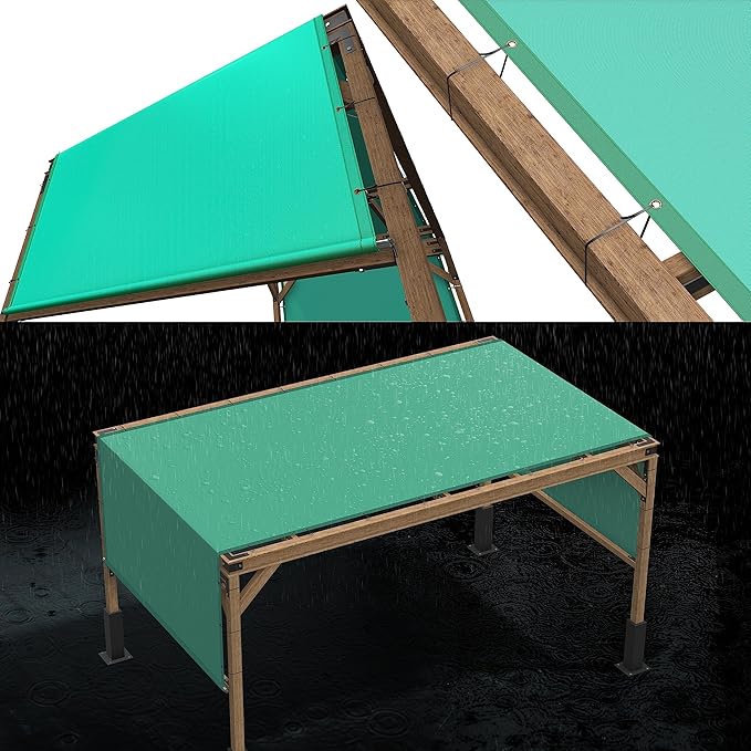 ColourTree 10' x 27' Turquoise Custom Size Waterproof Shade Cloth with Grommets - 90% Sunblock, Durable Mesh Fabric Tarp for Dog Kennel Cover, Fence Privacy Screen, Greenhouse, Coop & Pet Playpen