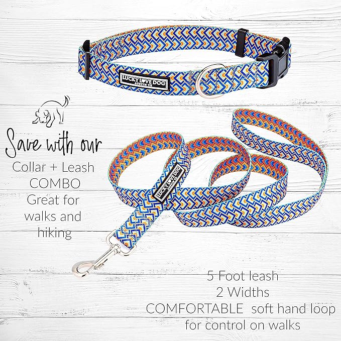 Lucky Love Dog Collar, Big Dog Collar for X-Large Dogs, Comfort Dog Collar for Boy Dogs, Beautiful & Vivid Patterns, Easy On & Off Clasp Accessory (Murphy, XL)