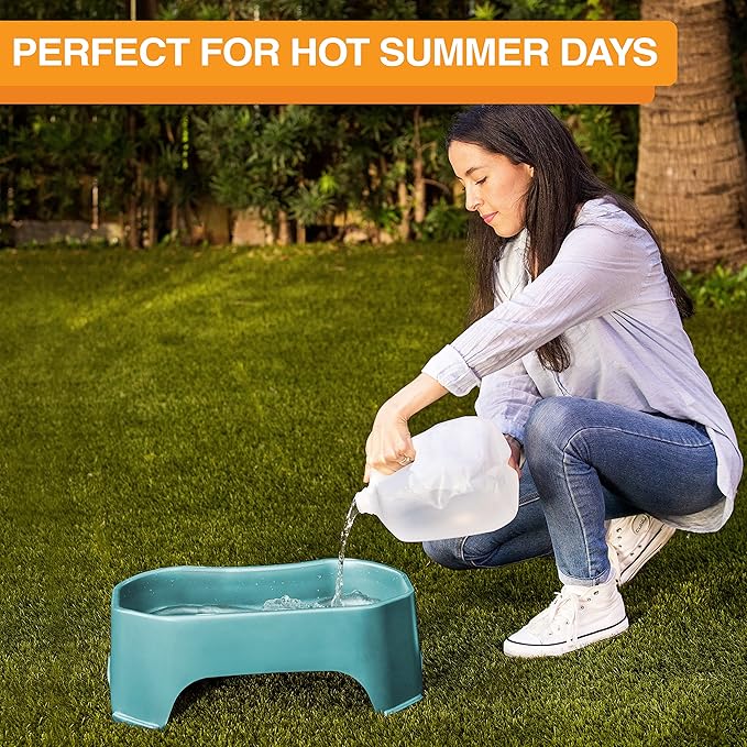 Neater Pet Brands Extra Large Water Bowl for Dogs, Outdoor Dog Water Bowl (2.25 Gallon Extra-Large Capacity), Big Trough Style Food Dish for Indoors or Outside, No Spill Large Dog Bowls, Aquamarine