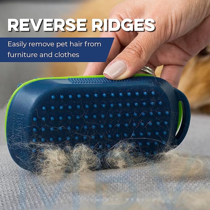 Bonza Dog and Cat Massage Brush - Dog Bath Brush with Removable Screen - Soft Silicone Dog Massage Brush - Dog Grooming Brush - For Pets Gentle Grooming - Short and Long Haired Pet Washing Brush