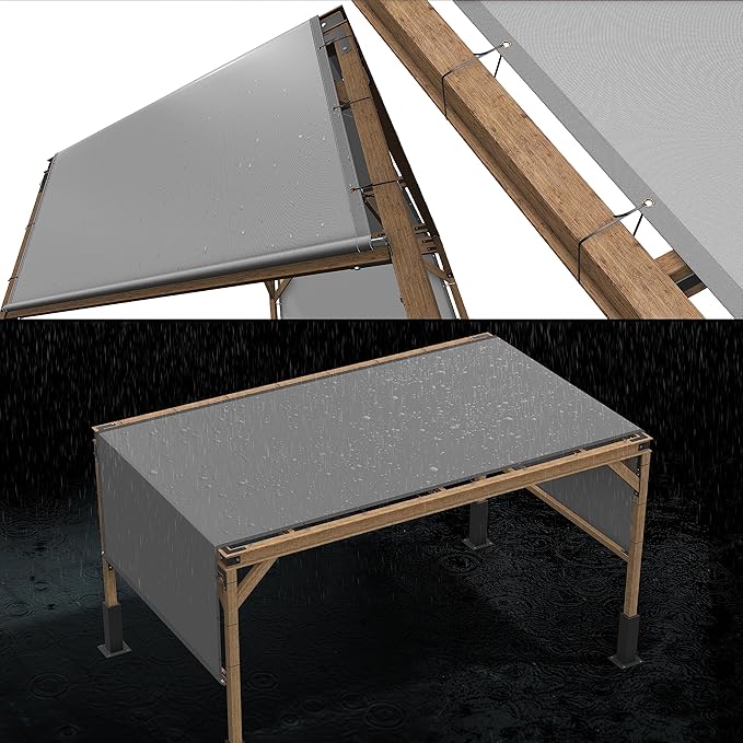 ColourTree 5' x 19' Grey Custom Size Waterproof Shade Cloth with Grommets - 90% Sunblock, Durable Mesh Fabric Tarp for Dog Kennel Cover, Fence Privacy Screen, Greenhouse, Coop & Pet Playpen