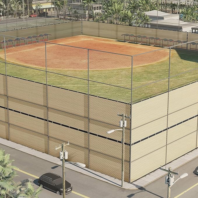 ColourTree 6' x 17' SandBeige Custom Size Shade Cloth with Grommets - 90% Sunblock, Durable Mesh Fabric Tarp for Dog Kennel Cover, Fence Privacy Screen, Greenhouse, Chicken Coop & Pet Playpen